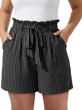 Casual High-Waisted High Leg Drawstring Summer Shorts with Pockets